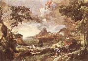 DUGHET, Gaspard Landscape with St Augustine and the Mystery dfg oil on canvas